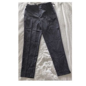 Zara mid-rise office trousers Navy (4)